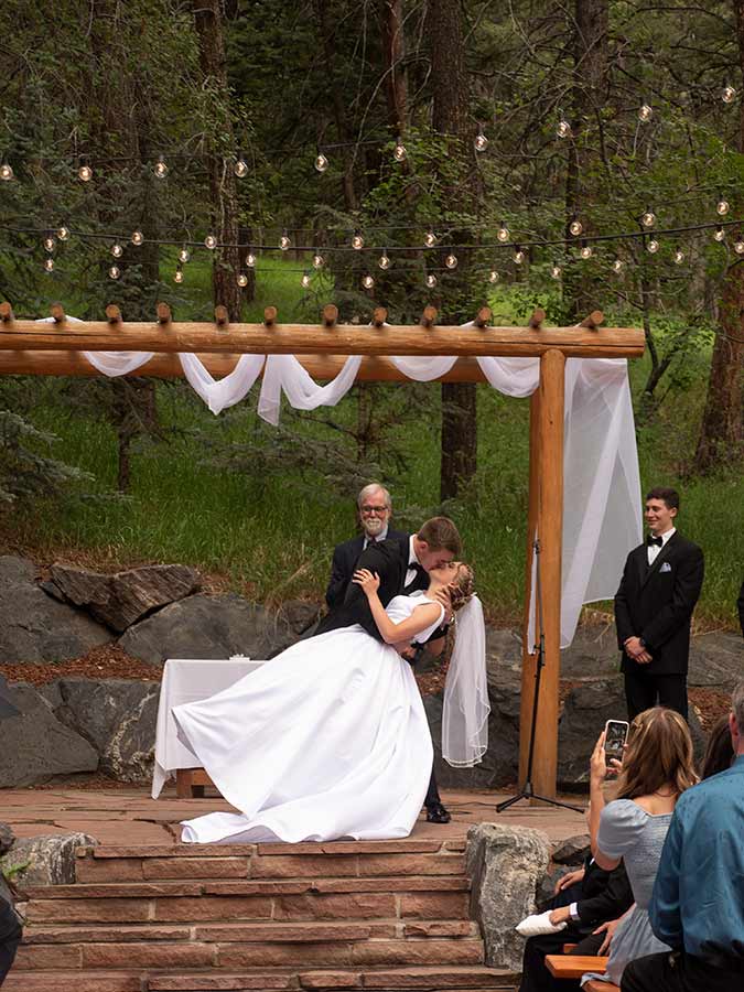 pines at Genesee Colorado wedding ceremony