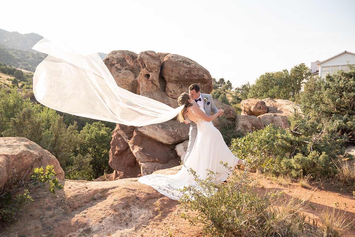 Morrison Colorado Wedding Couple at Willow Ridge Manor Red Rocks